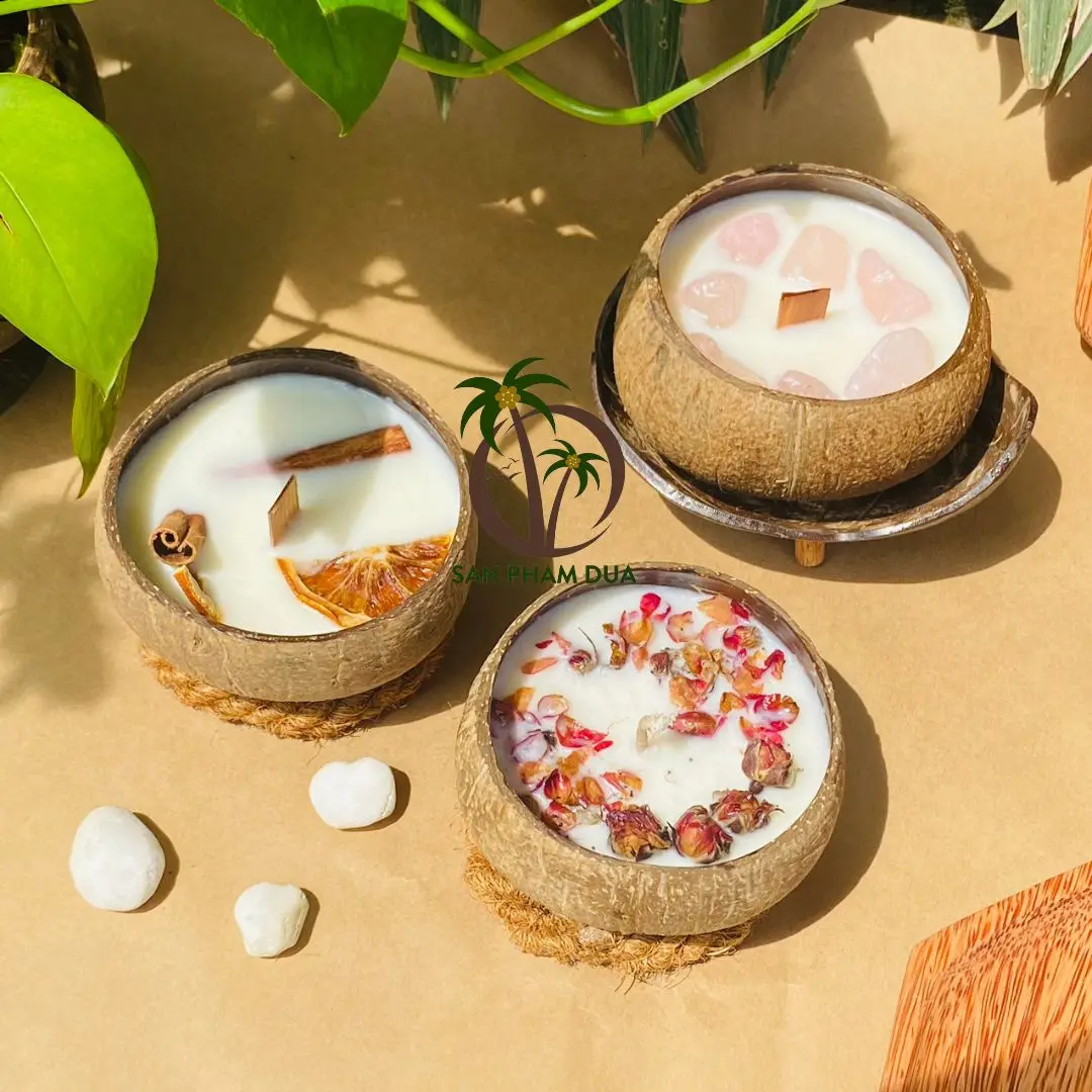 ORGANIC COCONUT WAX CANDE/ SCENTED CANDLE WITH SOY WAX/ LUXURY CANDLE FACTORY PRICE for COCONUT CANDLES HANDMADE CANDLE GIFT SET