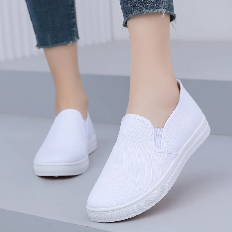 plain white slip on shoes