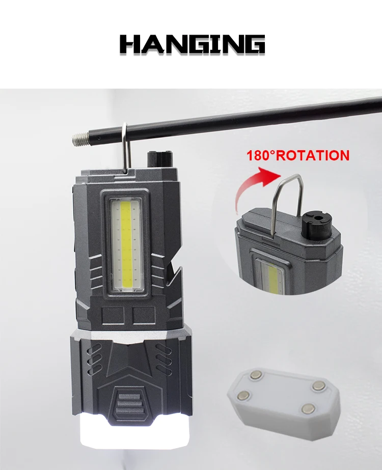 Multifunctional Flashlight Strong Light Emergency Rope Cutter Camping Lamp Led Magnetic Flashlights with Output Function manufacture