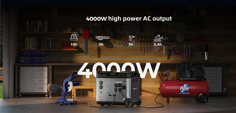 product 5120wh rechargeable backup power lifepo4 battery emergency solar generator portable power station 4000w-26