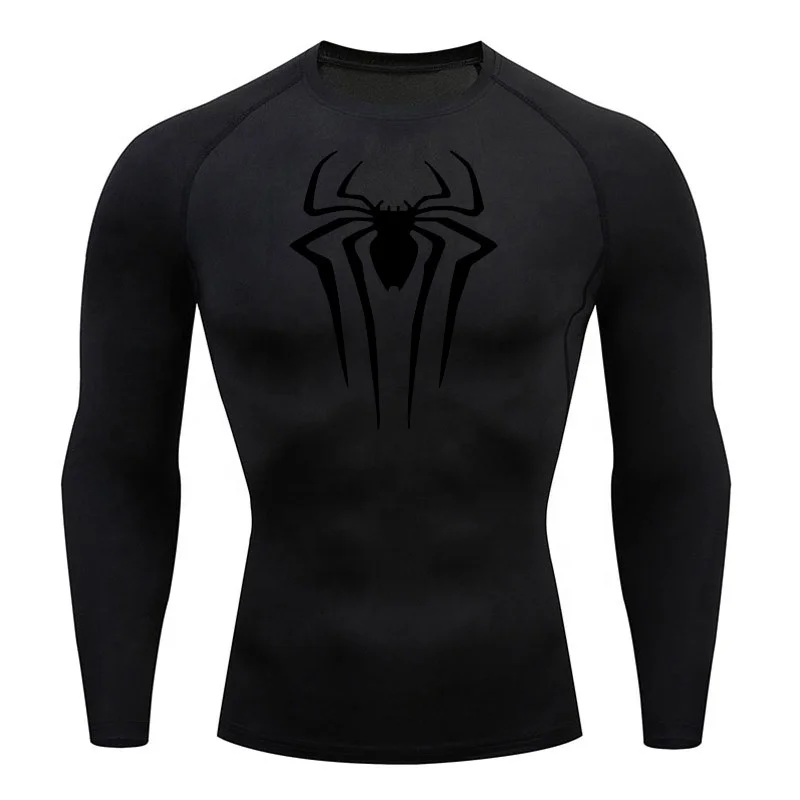 Compression Shirt Men's T-shirt Long Sleeve Black Top Fitness Skin ...