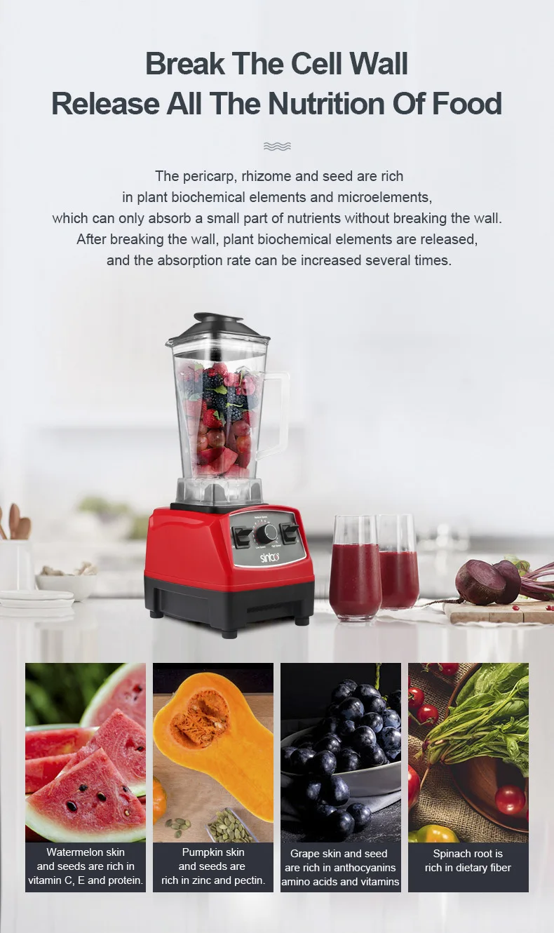 4500w Silver Crest Blender High Speed Juicer Mixer With Motor 9520/9525 ...