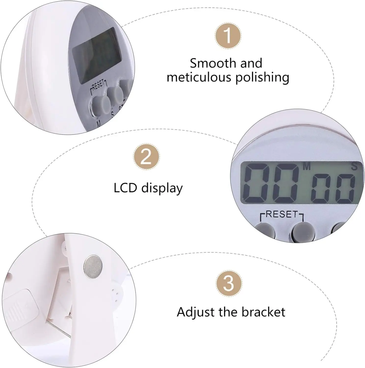 Big LCD Display Loud Sounds Minute Second Kitchen Timer for Games, Cooking