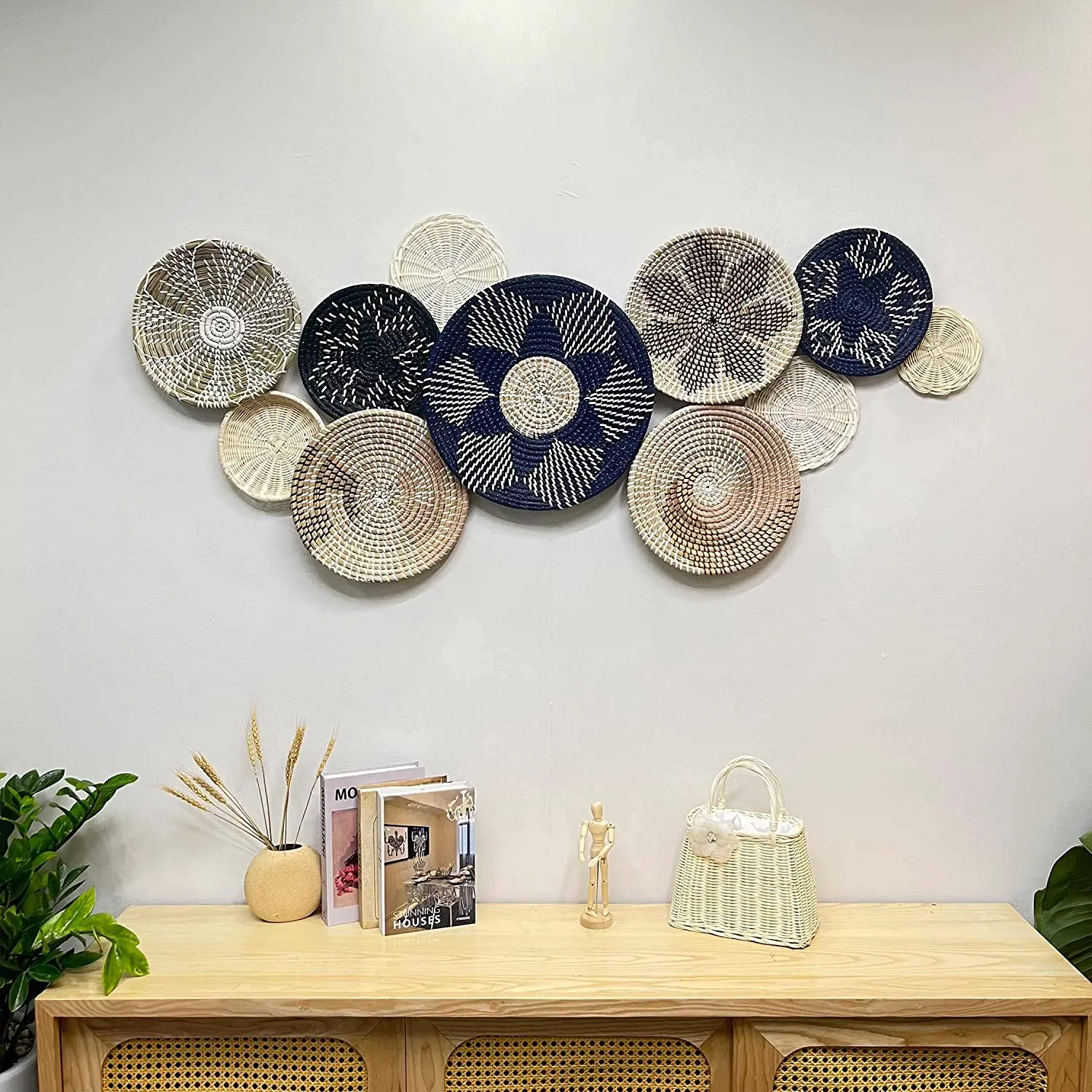 Oem Wallmounted Baskets Wicker Baskets For Interior Decoration Phuong