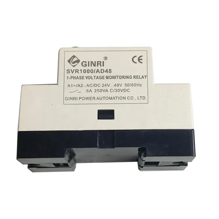Relè Di Protezione Tensione Monofase Digitale SVR1000 – Monitoraggio Sovratensione/sottotensione, Display LCD, Regolazione Tempi Ritardo. Alimentazione 24-48V.