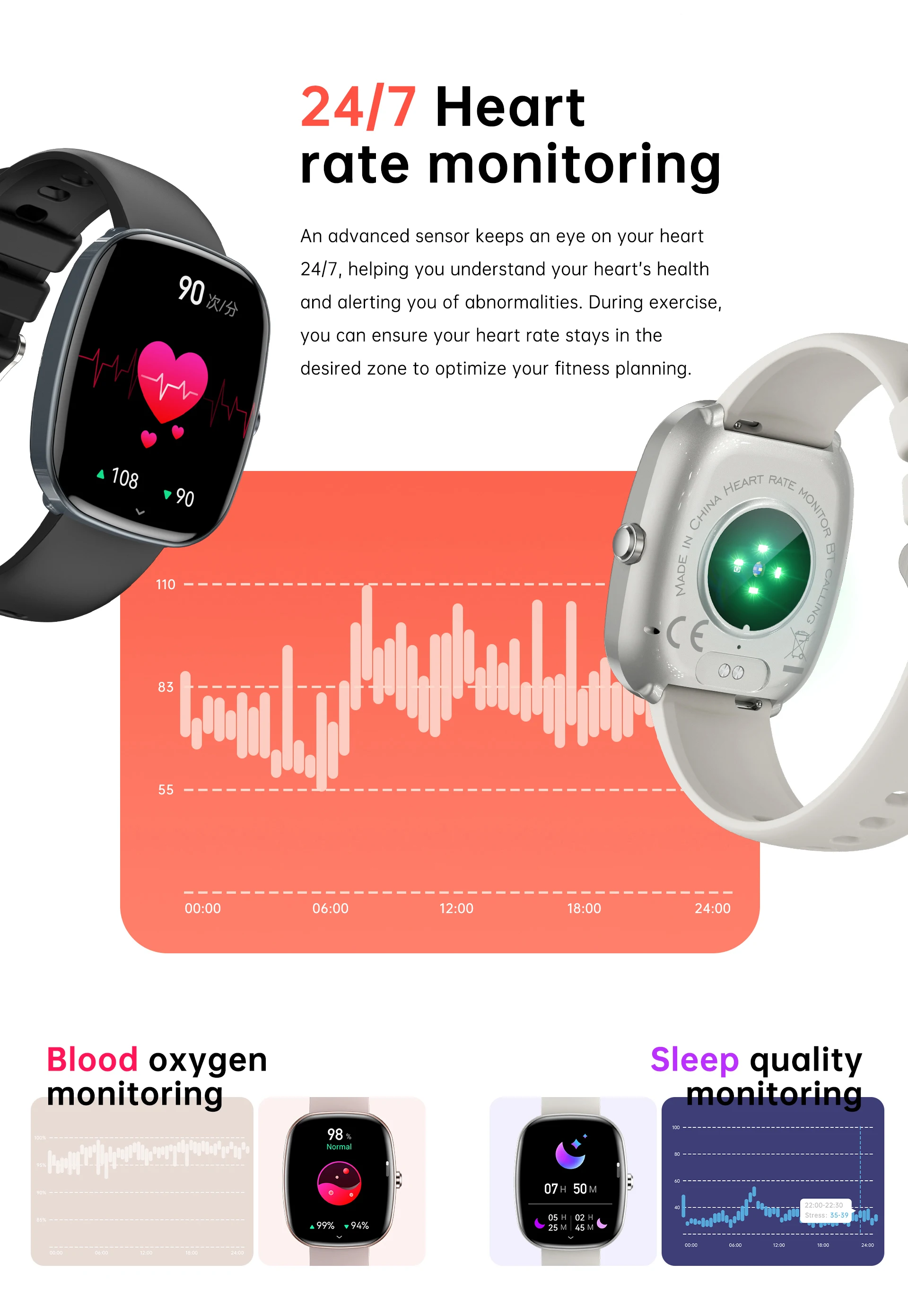 S5 TFT Ip68 Remote Control Photo Diy Dial Music Playback Electronic Female Menstrual Health Bluetooth Call Android Smart Watches