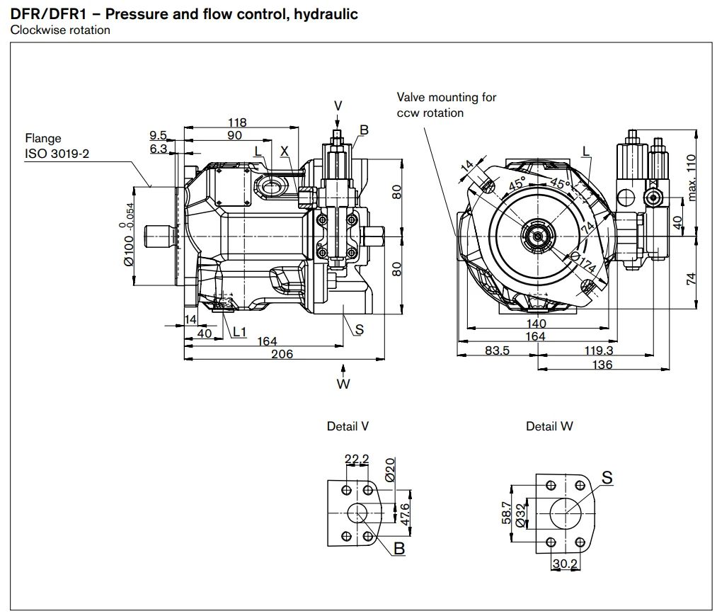 Manufacturer Supply Hydraulic Axial Piston Variable Pump A10vso 10/18