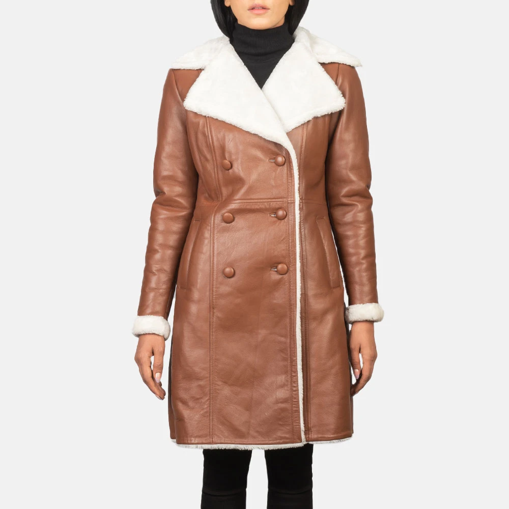 New Design Custom Color Woman Fashion Leather Coat Top Selling Casual Wear High Quality Women Leather Coat - Image 1