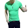 Short sleeve round neck green
