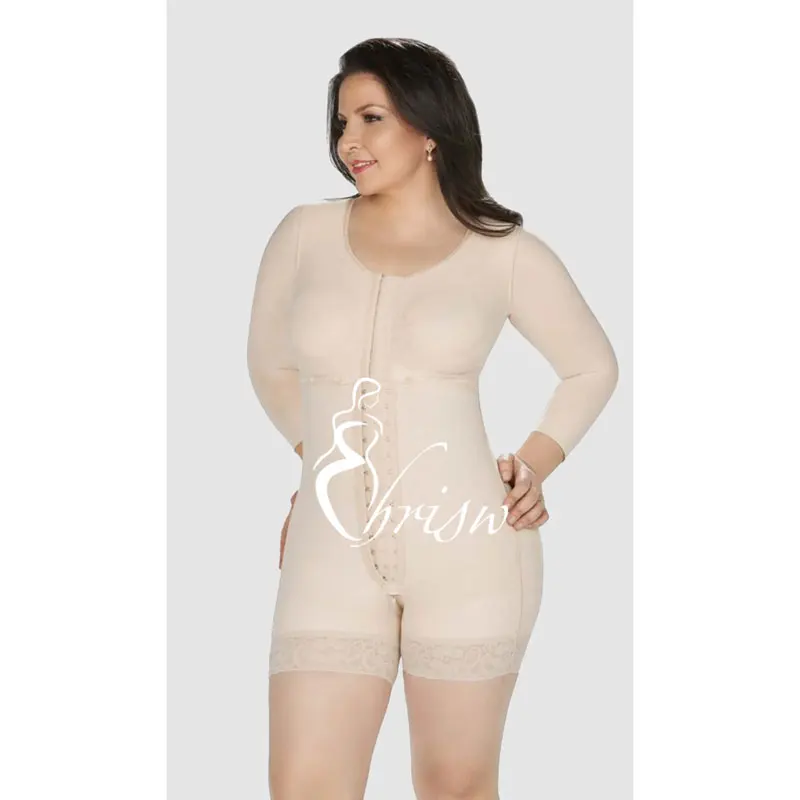 Mid Leg Girdle With Bra and Central Clasp Women Faja Colombiana Postquirurgica Shapewear Belts for Women Remove the Belly