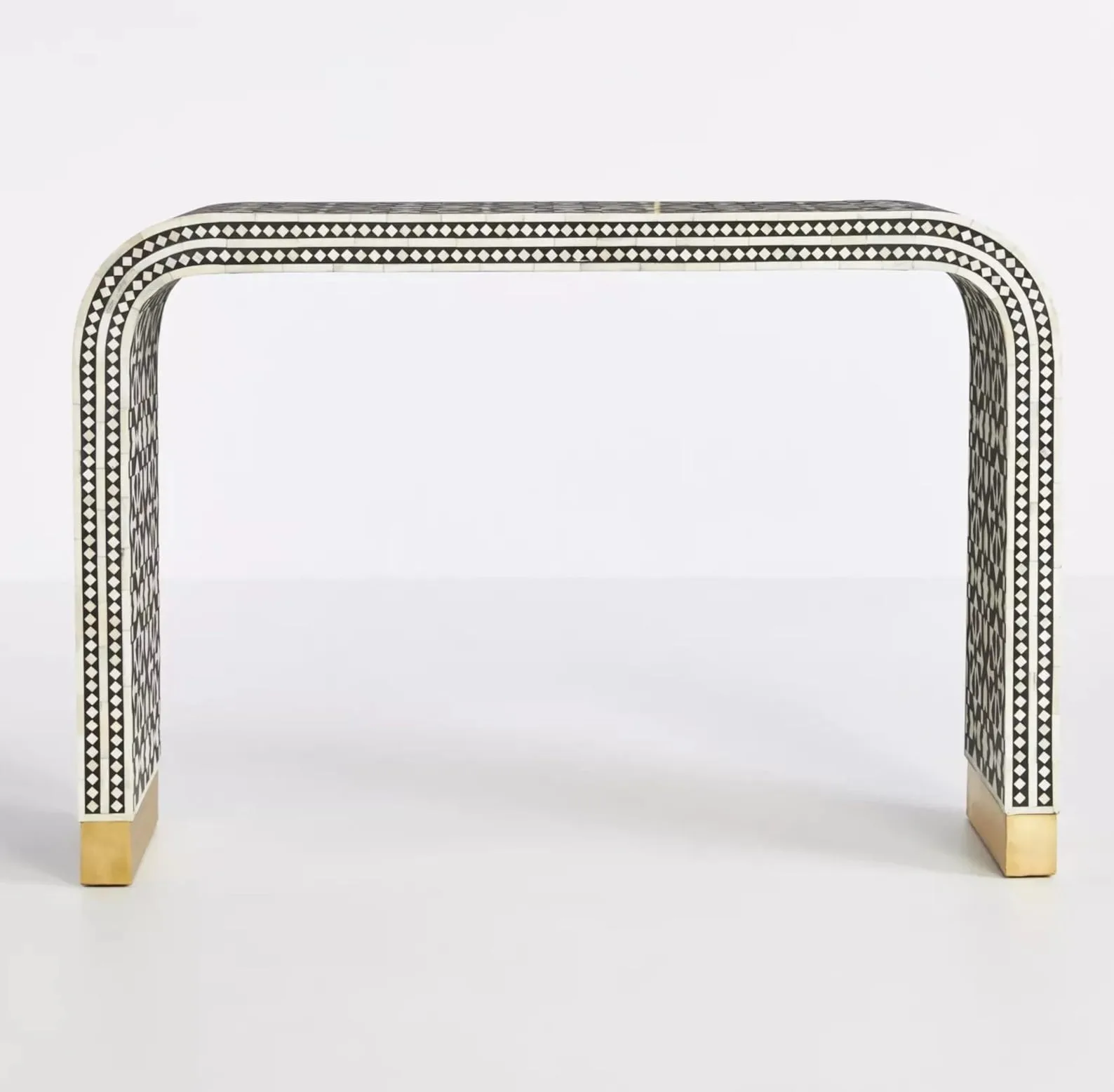 Elegant Handcrafted Console Table with Brass Unique Home Decor Furniture-Bone Inlay Cabinet for Living Room Best Price