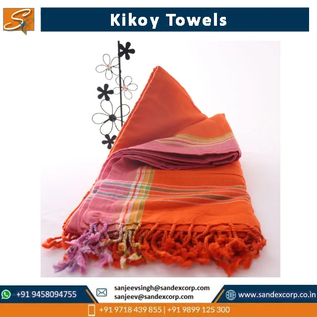 Latest New Design Turkish Kikoy Towel with Terry Fabric 100% OEM Beach Towel for Wholesale in India