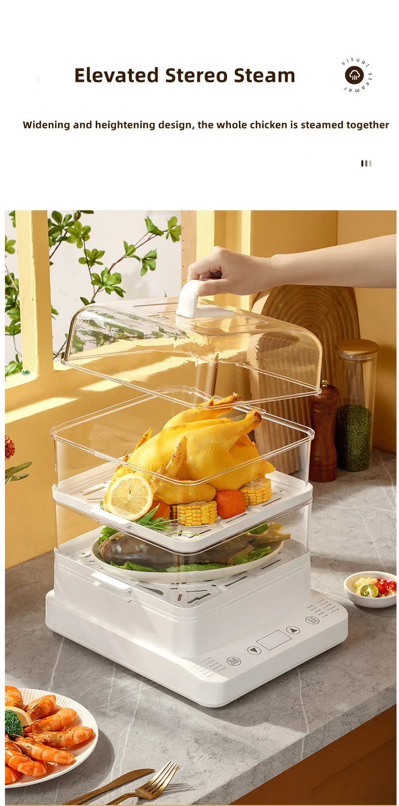 Digital Home Vegetable Steamer Electric Foodsteamers Electric Steam