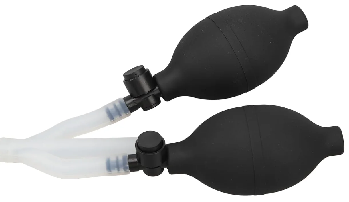Double Bulb Inflatable Enema Bulb & Plug - Anti-Backflow Design, Elastic Material, Safe for Personal Use