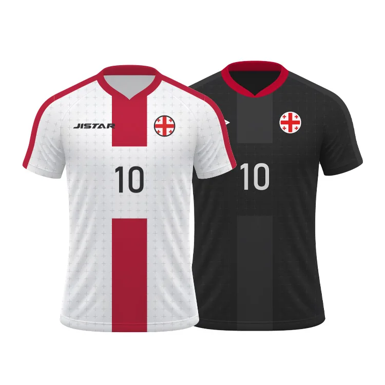 Custom Sublimated Georgia Soccer Jersey Retro National Teamwear Quick-Dry Football T-shirts 24/25