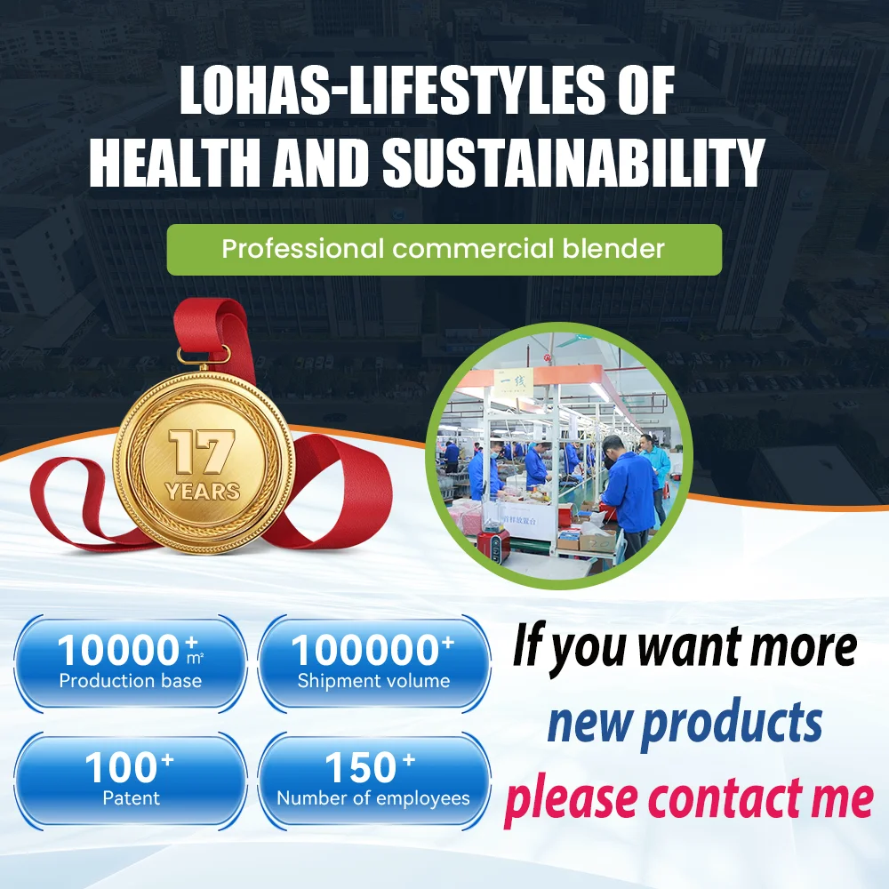 Lohas Commercial Multi-Function Variable Speed Blender Stainless Steel Button High Speed Professional Heavy Duty Powered Blender