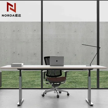 Adjustable Electric Standing Work Lift Table Smart Stainless Steel Office Computer Desk with Sit Stand Feature height adjust