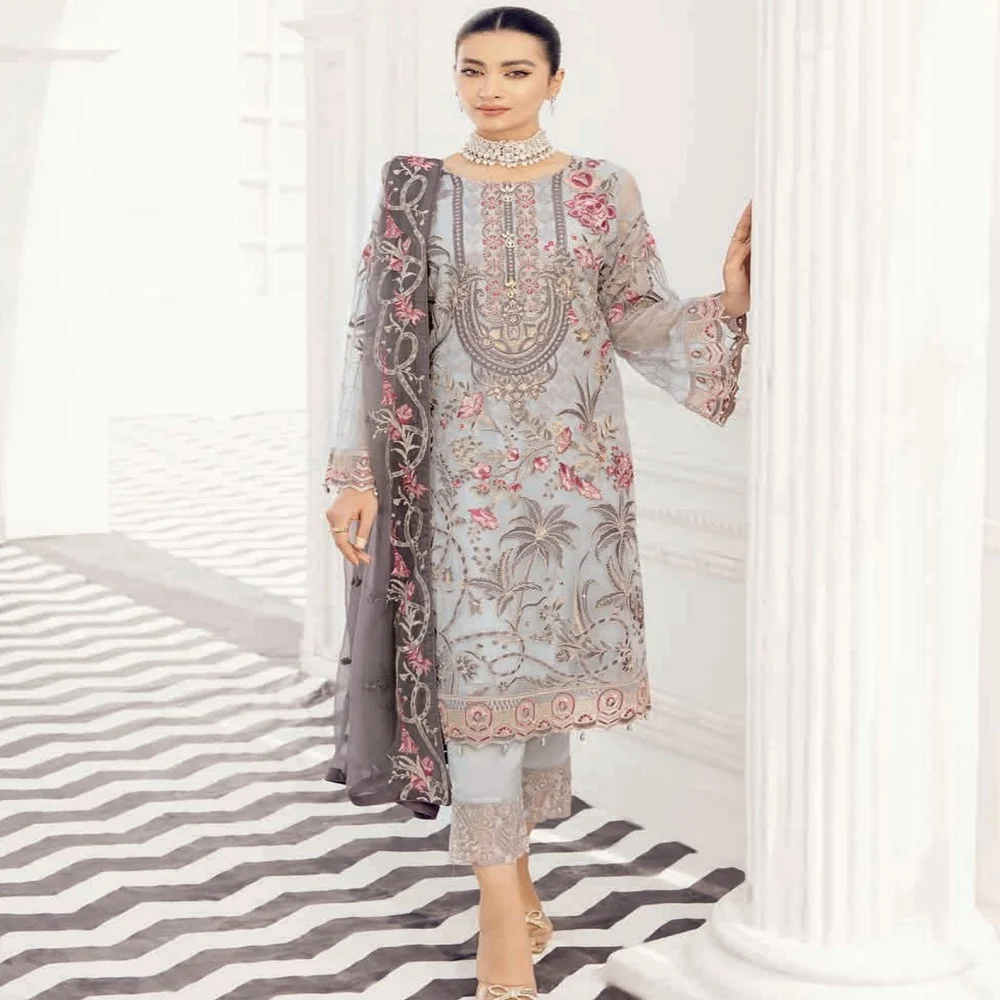 Pakistani Original Branded Suits Chiffon 3 Piece Suits By Ramsha Volume