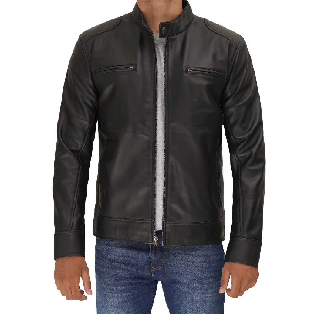 Outdoor Use Men Leather Jacket 2023 Leather Jacket Casual Wear Leather ...