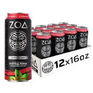 Best Selling 250ml Zoa Carbonate Infused Zero Sugar Energy Drink High Quality Bulk Supply Bottle Packaging Wholesale Price