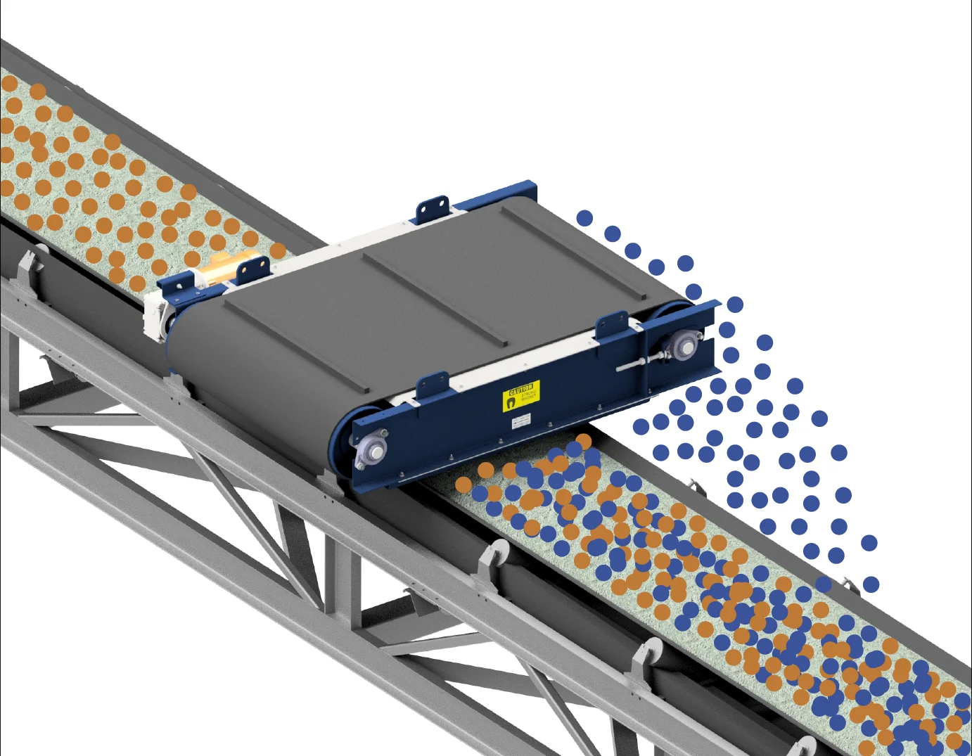 Overhead Permanent Magnet Feeder Conveyor Tramp Metal Magnetic Separators Grains Milling Chocolate Flakes Animal Feed Processing