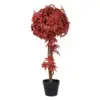 80cm Artificial Red Maple Ball Topiary Tree Single Sphere