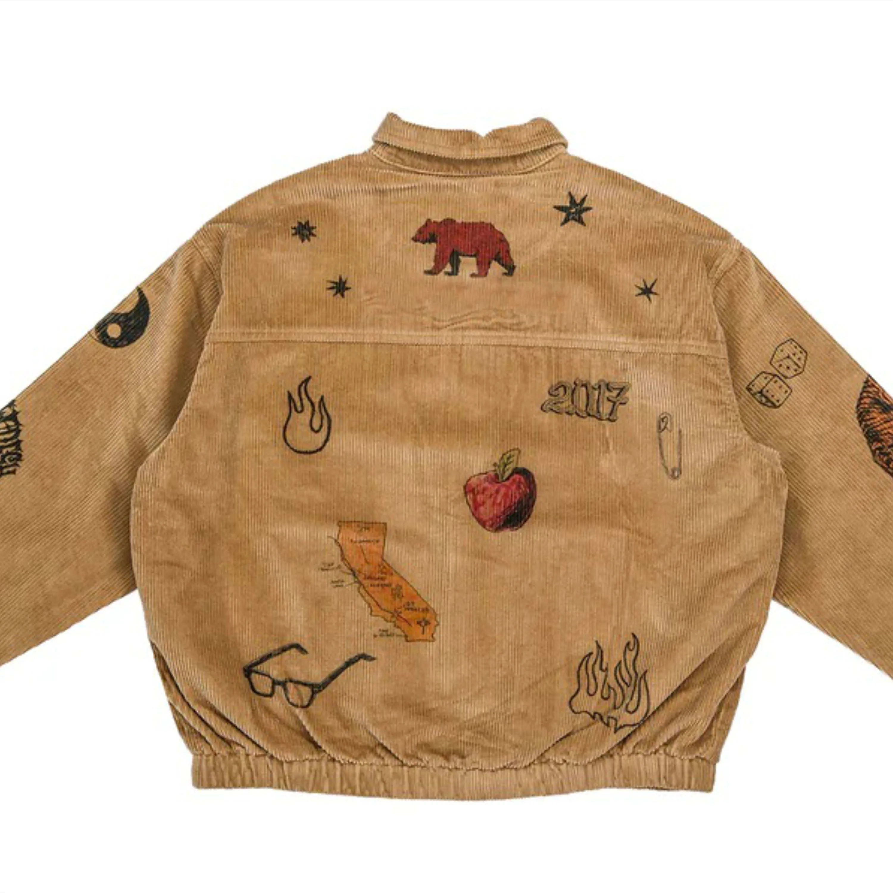 Vintage Embroidered Corduroy Jacket - Stylish and Unique