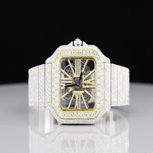 Pass Diamond Tester Custom Moissanite Watch D Color VVS Iced Watch Hiphop Unisex Antique 40mm Glass High Factory Direct Sale