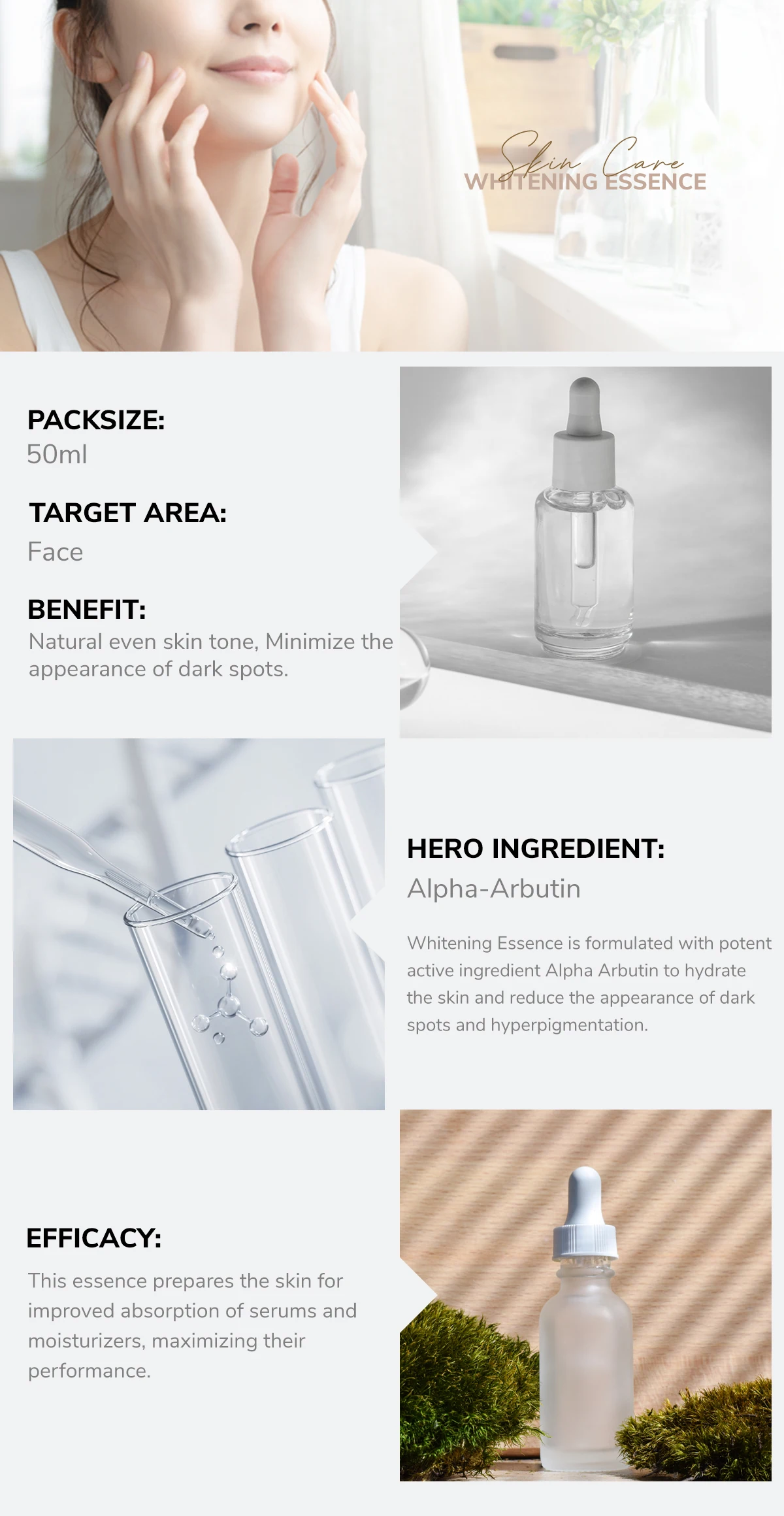 Malaysia Supplier 50ml Whitening Essence Formulated Ingredient To