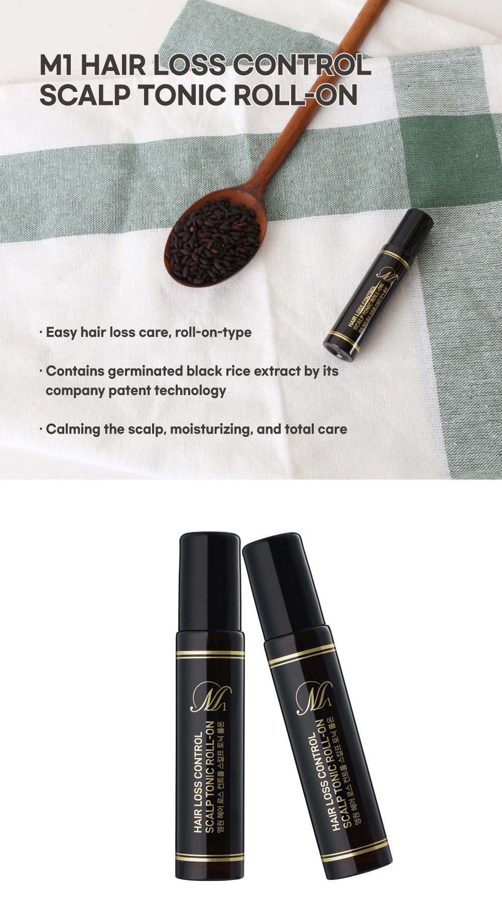 M1 Hair Loss Control Scalp Tonic Rollon Scalp Massage Hair Care Hair