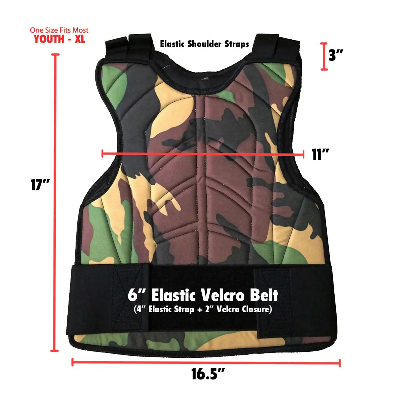 New Arrival Custom Logo Paintball Padded Chest Protector Best Quality Elastic Shoulder Straps Paintball Body Protector