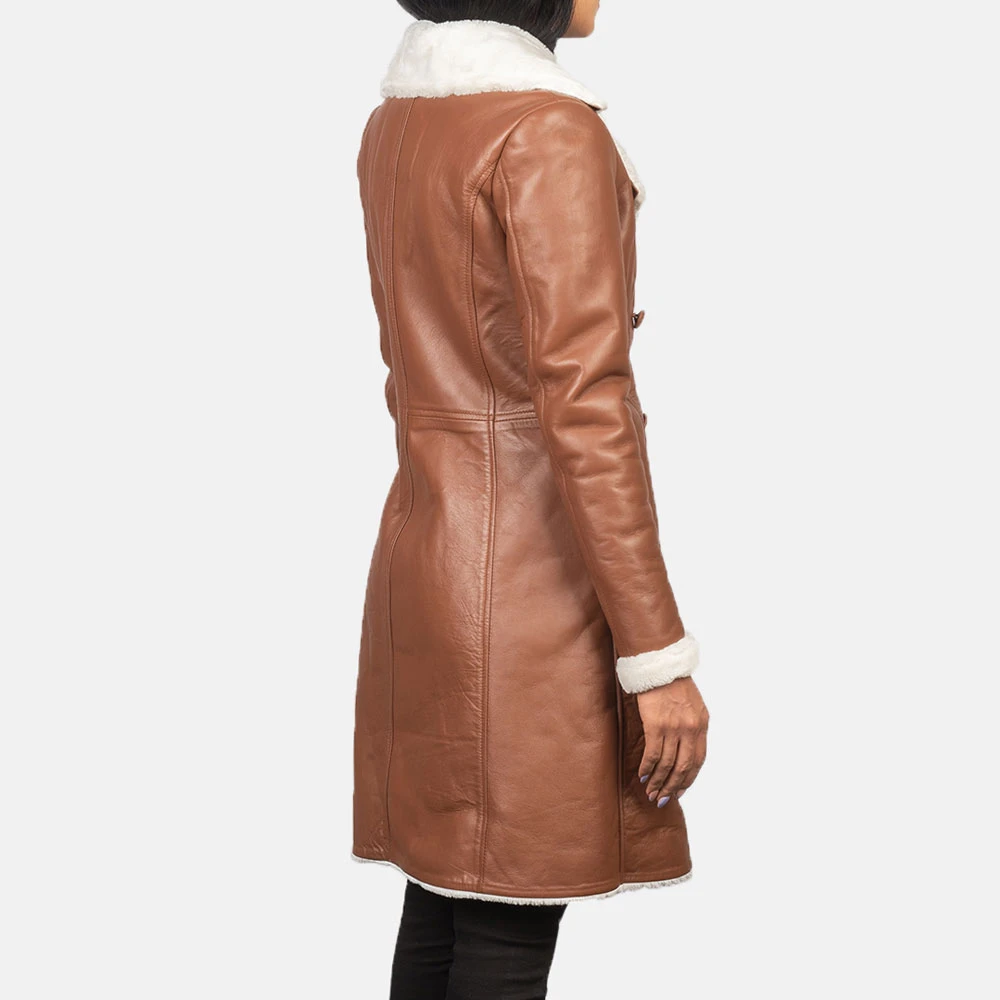 New Design Custom Color Woman Fashion Leather Coat Top Selling Casual Wear High Quality Women Leather Coat - Image 2