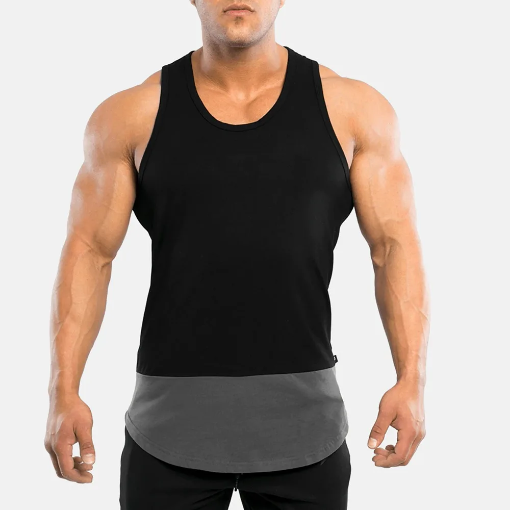 Wholesale Men's Gym Stringer Vest Workout Muscle Bodybuilding Sportswear Fitness Plain Color