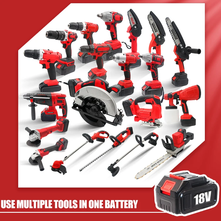 Cordless Oscillating Tools Combo Set Electric Brushless Multifunctional Wireless Impact Drill Angle Grinder Cordless
