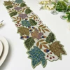 Black Floral Embroidered Table Runner