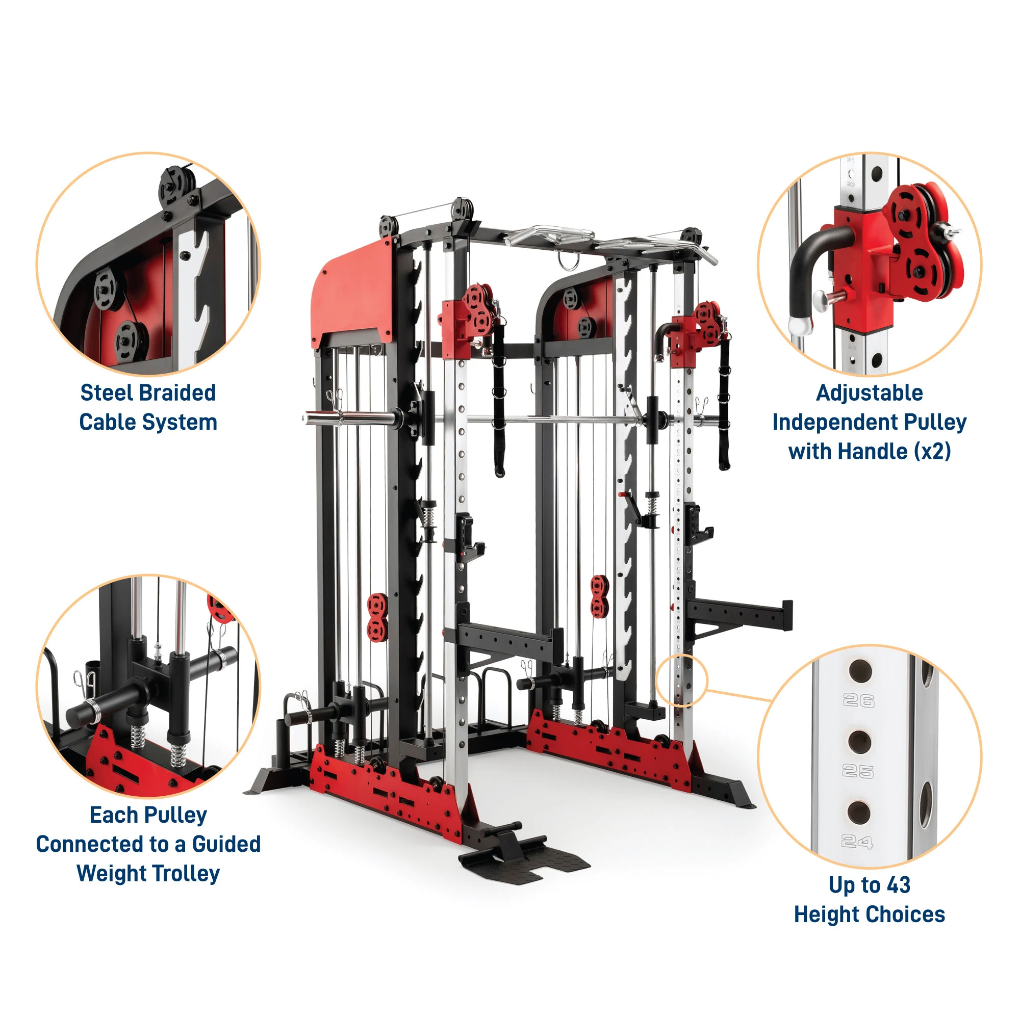 Commercial Use Multi Functional Trainer Smith Machine/ Cable Crossover