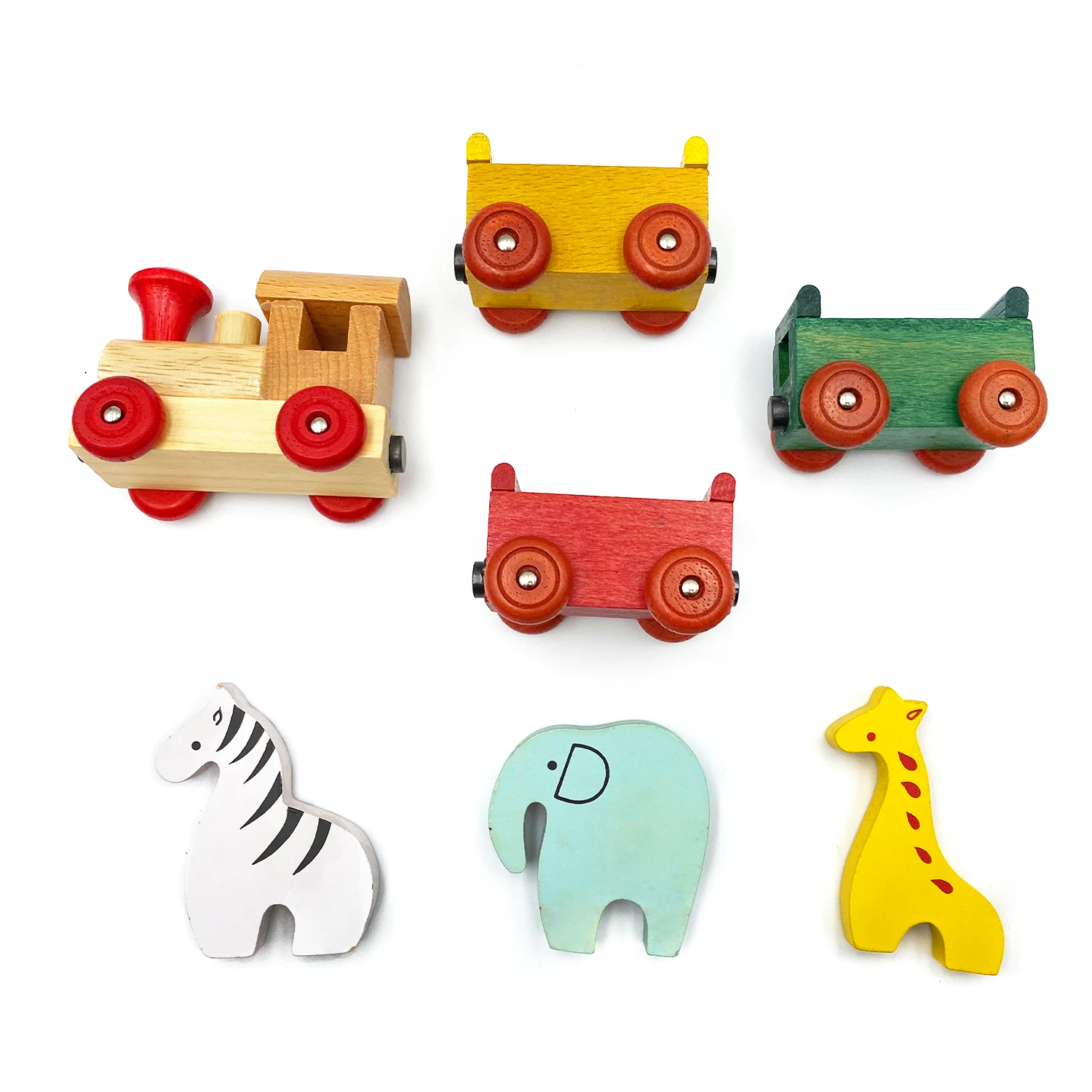 Baby Wooden Animal Train Building Blocks Toys - Buy Early Educational ...