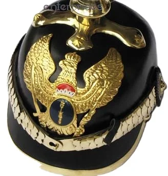Немецкий шлем из Имперской кожи с длинным шипом, прусский шлем с латунной пластиной из агата для немецкого военного офицера
