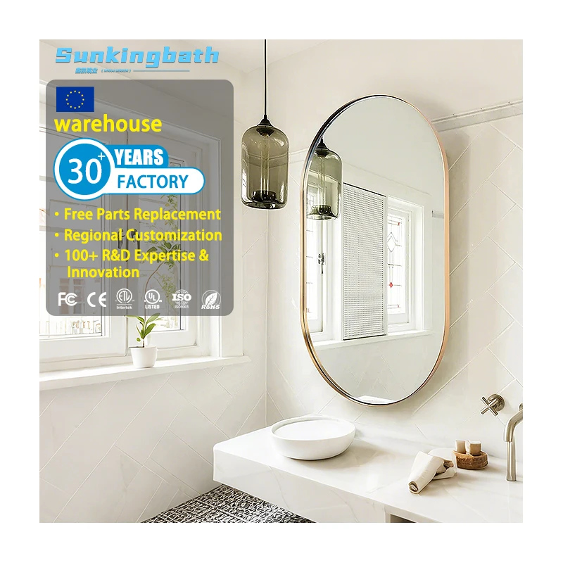 Luxury Run-way Aluminum Frame Mirror Wall Mount Mirror Decorative Makeup Mirror for Home Bathroom Mirror