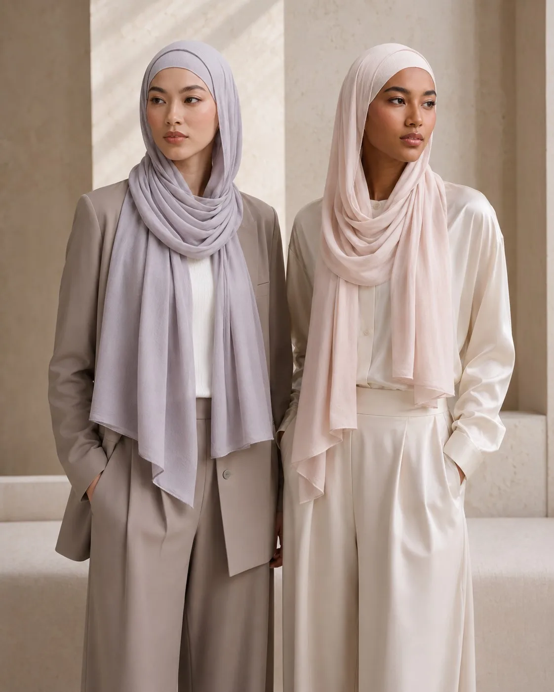Custom Jersey Modal Hijab Lavender Grey view 3