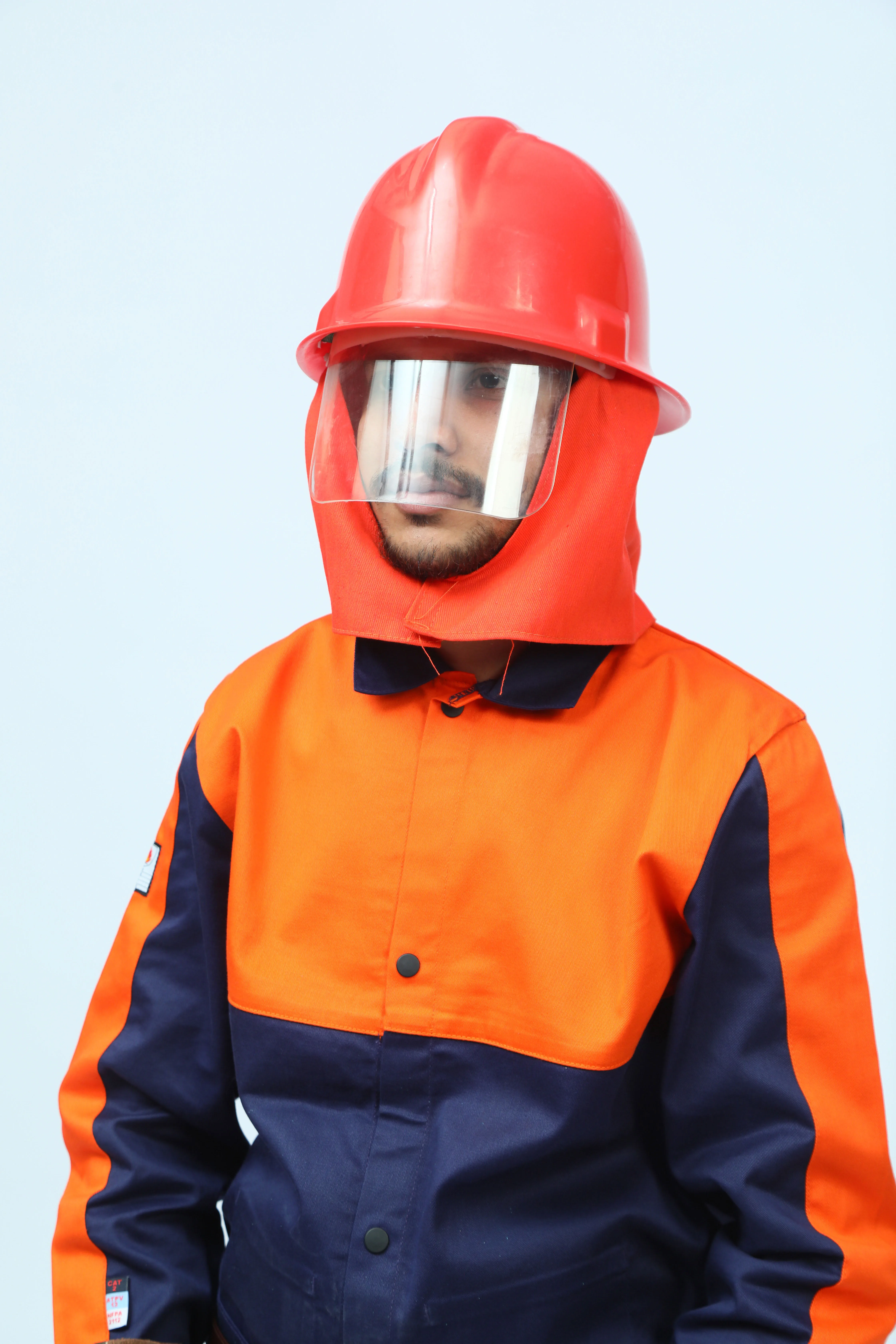Manufacturer Direct CAT 2 ATPV 13 Fire Retardant Coverall Customizable High Quality 2-Piece Safety Clothing