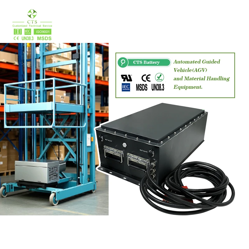 Batería personalizada CTS 24V 48V 100Ah 200Ah 300Ah 400Ah Paquete de batería de litio LiFePO4 para robot AGV, plataforma elevadora, ascensor