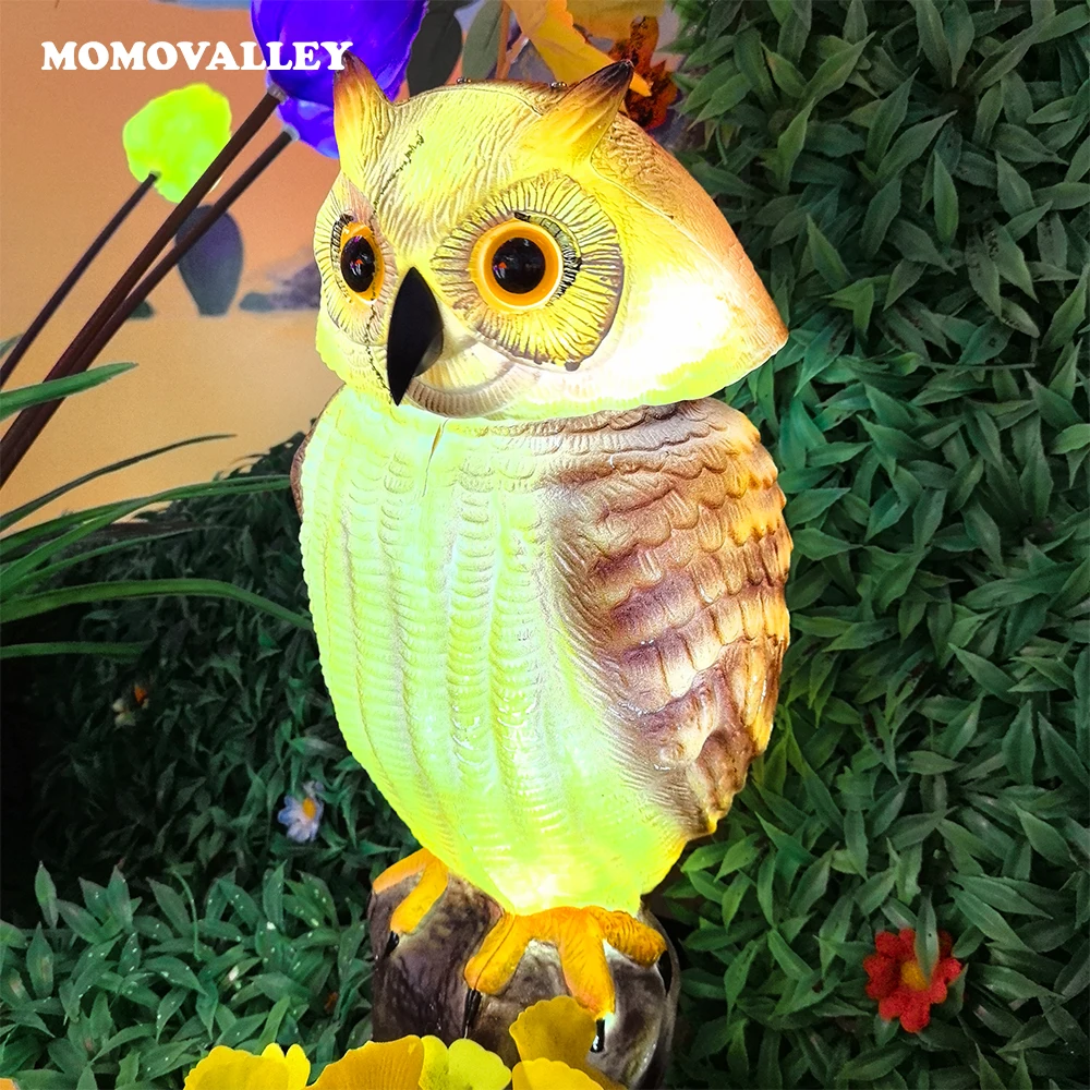 Momovalley Enchanting Rotating Owl Gracefully Illuminate Outdoor