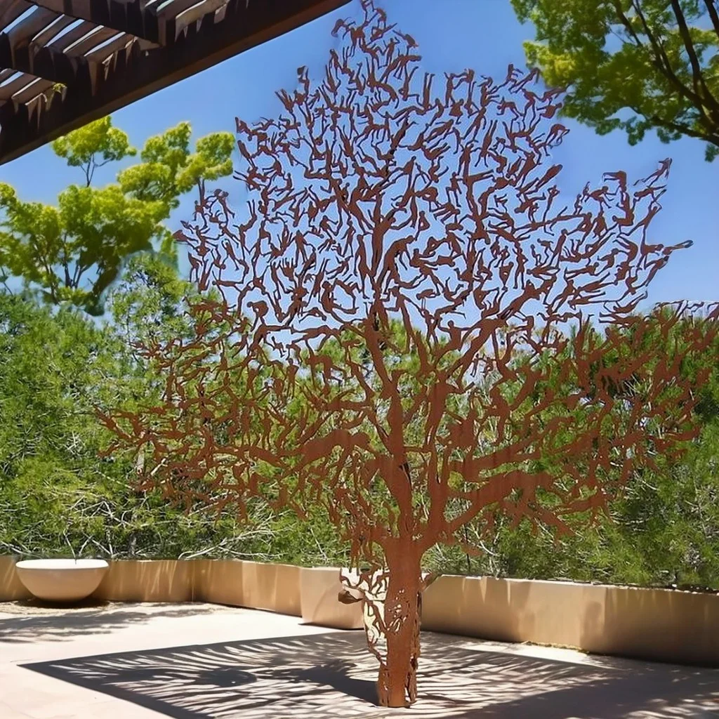 Large Garden Iron Tree Rusty Metal Tree Sculpture