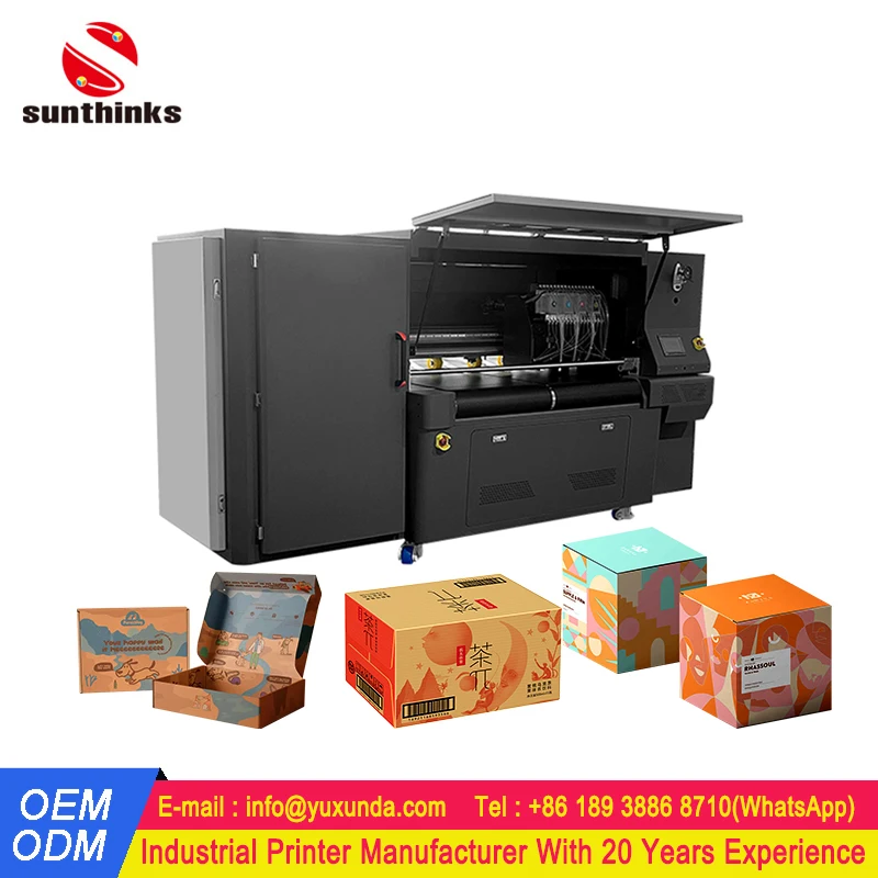 Sunthinks SC600 Digital Single Pass Printer 24 Inch Large Format Corrugated Carton Box Printer Printing Machine With Auto Feeder