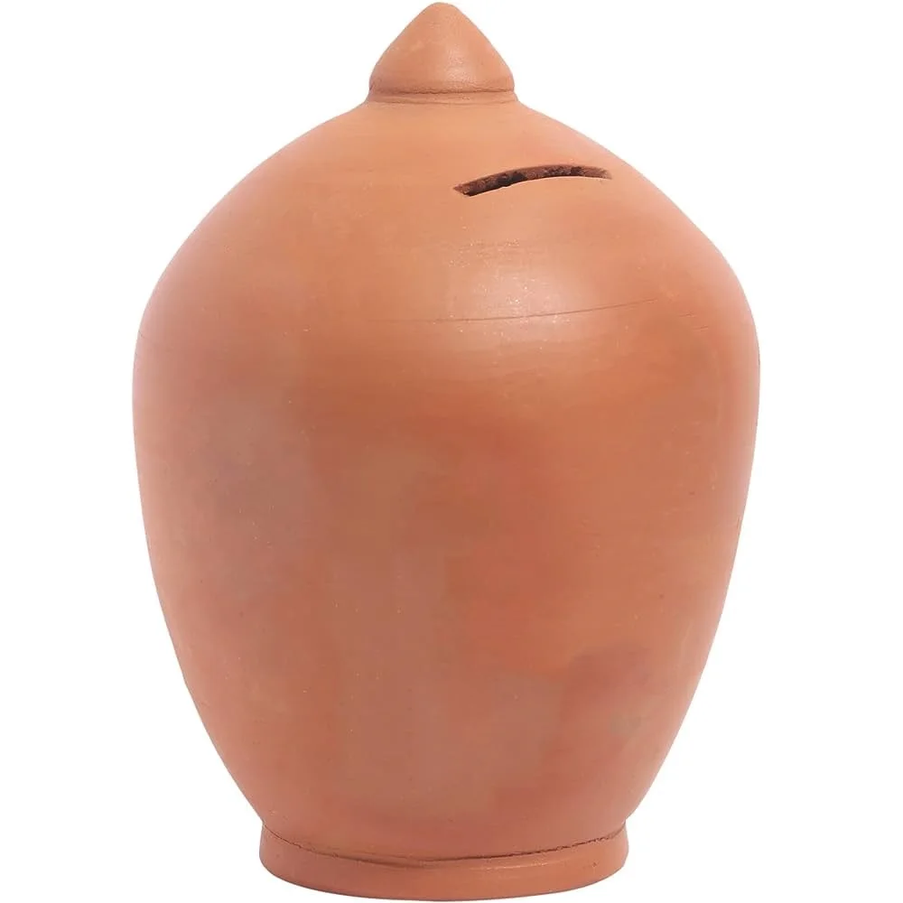 MITU Mitti Ki Gullak | Money Piggy Bank Coin Box/Handmade Terracotta Mitti Gullak For Kids [Pack Of 1 Multicolor