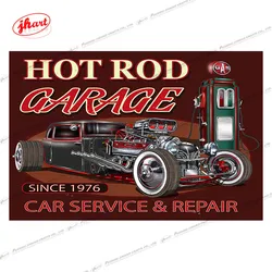 HOT ROD GARAGE SPEED SHOP METAL SIGN 12x8