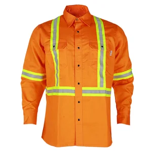 Wholesale Nylon Cotton FRC Fire Resistant Flame Resistant Welder Fireproof Work FR Blank Shirts for Men