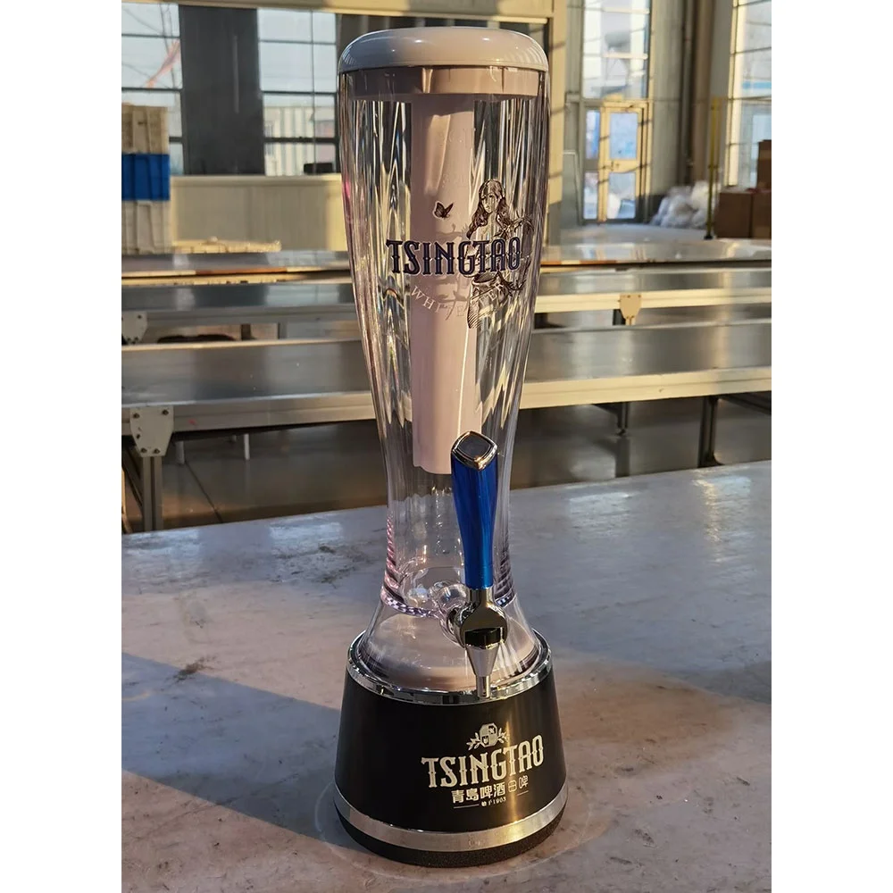 2023 New Design 3L Draft Beer Tower with Luminous Ice Tube /beer Dispenser Draft Beer Tower Dispenser