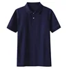 Solid color short-sleeved polo shirt - navy blue